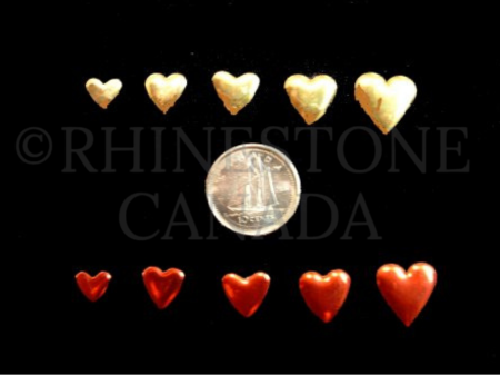 Red and Gold Hearts - Studs