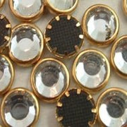 Crystal Clear with Gold Ring - Korean Grade AA Rhinestones