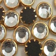 Crystal Clear with Gold Ring - Korean Grade AA Rhinestones